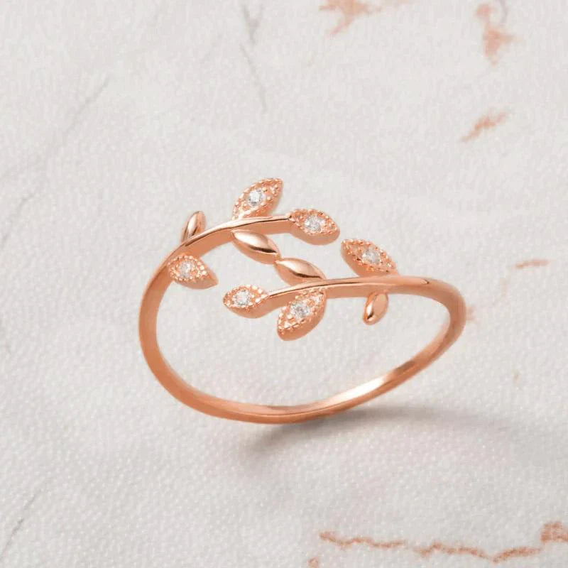 Bague en forme de feuille créative
