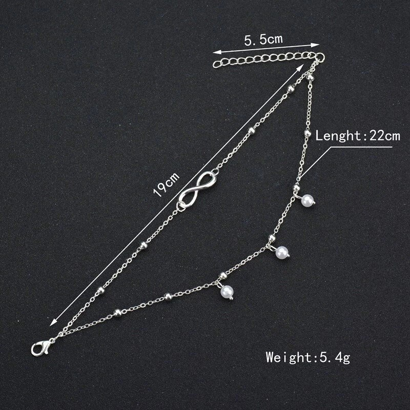 Bracelet de cheville | Perles rétro infini