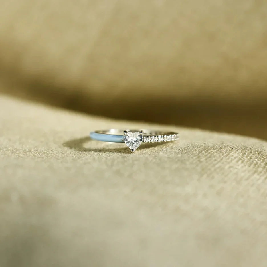 Bague en argent avec émail – Je choisis la paix