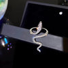 Bague serpent ajustable en zircon