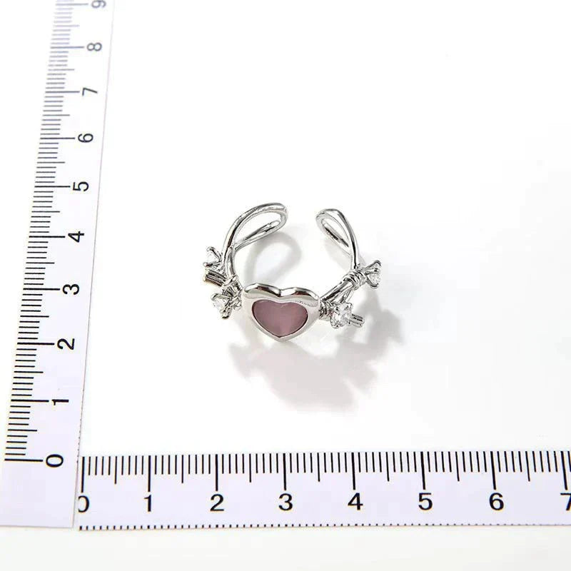 Bague cœur antioxydante ajustable