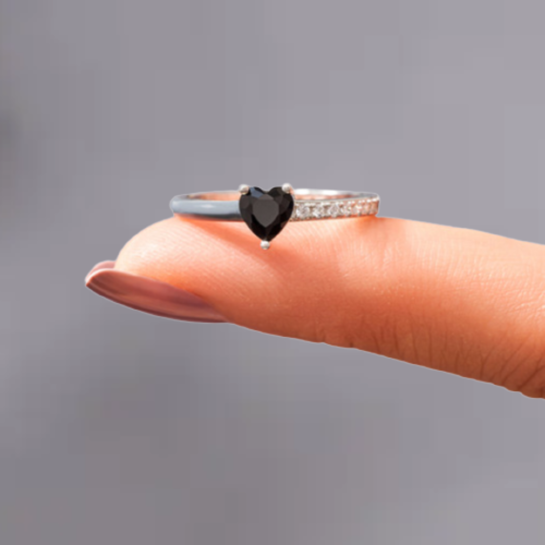 Bague en argent avec émail – Je choisis la paix
