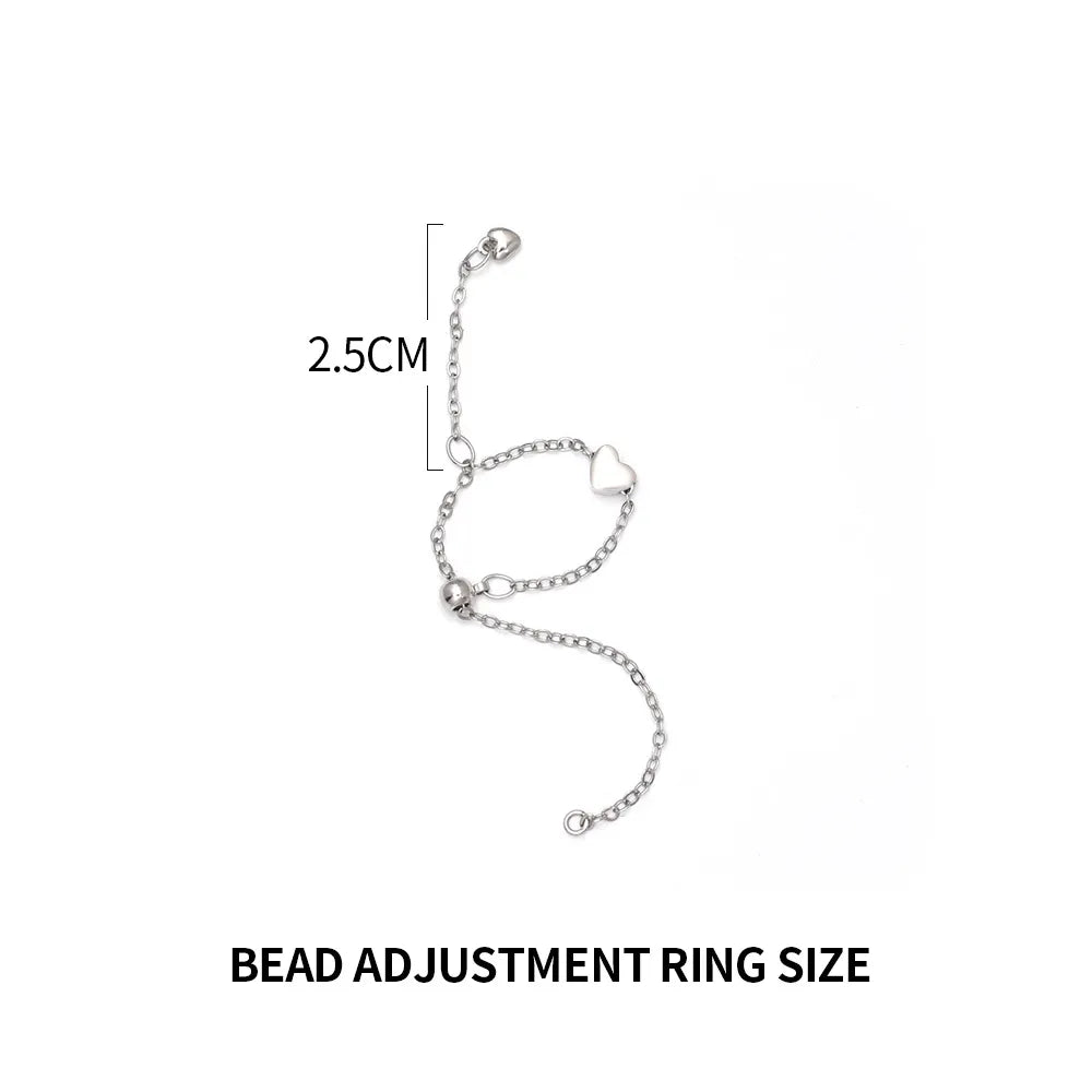 Bague en forme de cœur ajustable avec franges