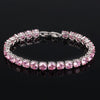 Bracelet de tennis avec cœur en cristal