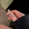 Bague serpent ajustable en zircon