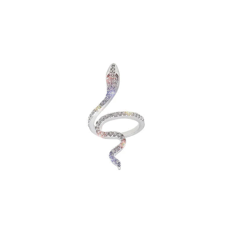 Bague serpent ajustable en zircon