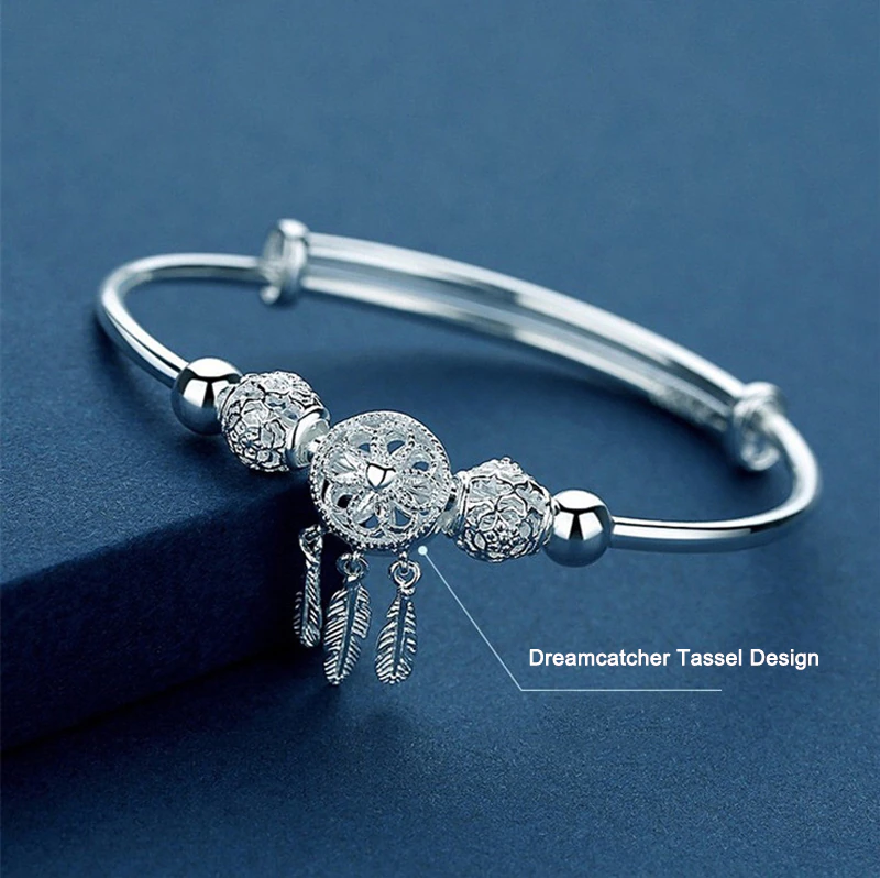 Bracelet attrape-rêves en argent