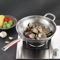 CUISTRON – Wok en titane premium avec fond rond pour plaques de cuisson à induction et sautés sans effort