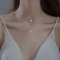 COLLIER LUNE – Collier double avec pendentif lune pour une élégance romantique