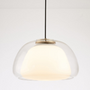 Lustre en Gelée Moderne – Abat-jour en Verre Blanc Élégant avec Longueur Suspendue Ajustable