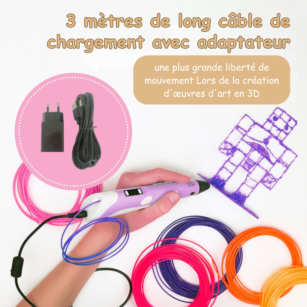 3D Pen | Observez votre petit artiste créer facilement de la magie colorée en 3D