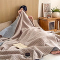 Couverture en Coton Matelassé Seersucker Réversible
