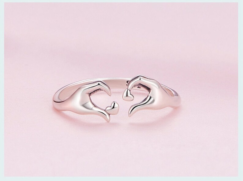 Bague de Couple Étreinte d'Amour en Argent 925