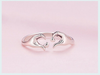 Bague de Couple Étreinte d'Amour en Argent 925