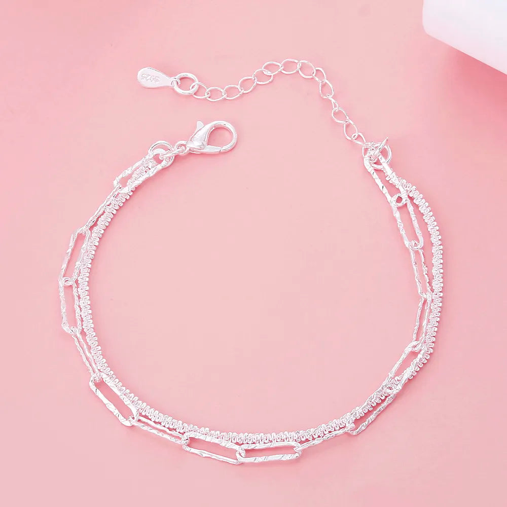 Bracelet à chaînes doubles en argent sterling 925
