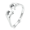 Bague de Couple Étreinte d'Amour en Argent 925