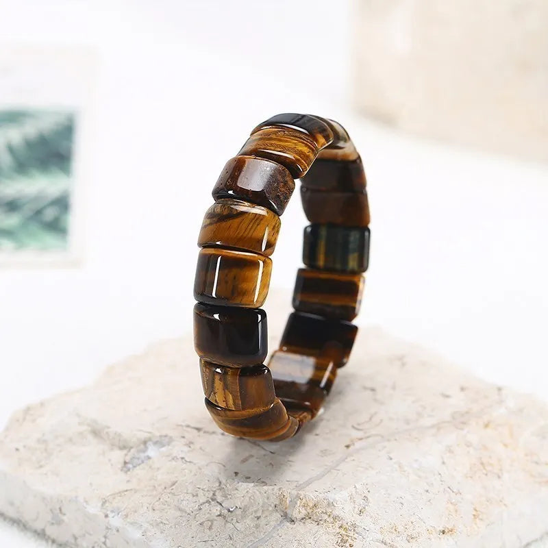 Bracelet en œil de tigre tricolore