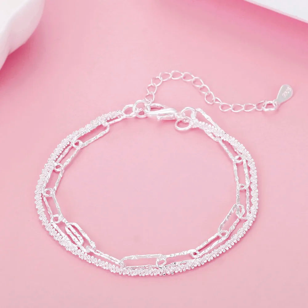 Bracelet à chaînes doubles en argent sterling 925