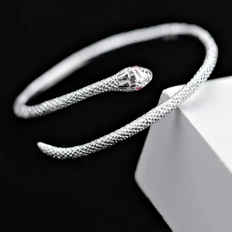 Bracelet en argent serpent ajustable