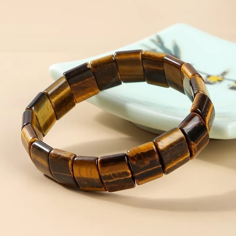 Bracelet en œil de tigre tricolore