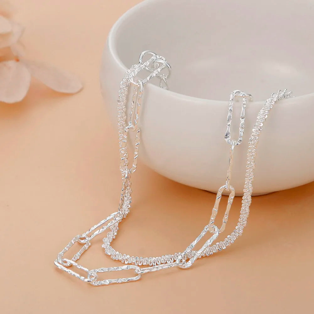 Bracelet à chaînes doubles en argent sterling 925