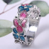 Bague Papillon en Émail Exquise