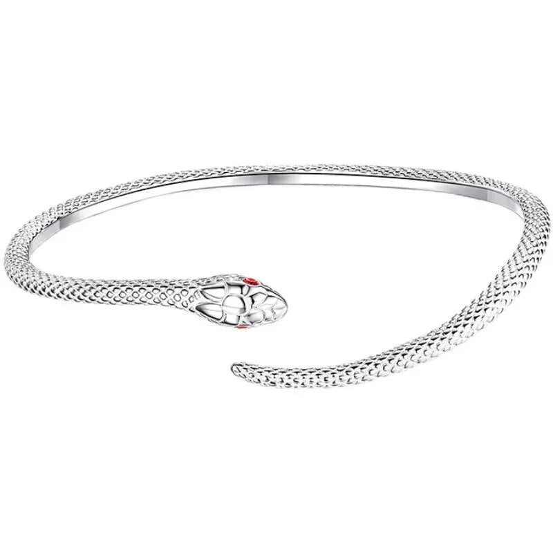 Bracelet en argent serpent ajustable