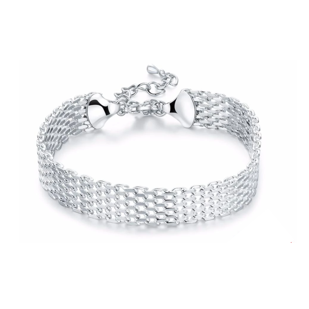 Bracelet porte-bonheur tressé en argent