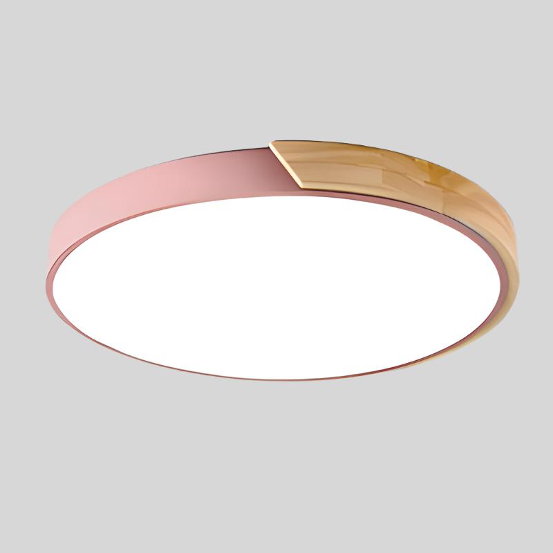 Applique de Plafond Circulaire en Bois Nordique pour Décoration Intérieure de Style Macaron & Éclairage Ambiant