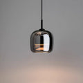 Suspension Noir avec Verre Fumé dans un Style Minimaliste Noir
