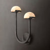 Applique Murale Champignon en Albâtre – Design en Pierre Naturelle Élégant avec Éclat LED Chaleureux