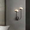 Applique Murale Champignon en Albâtre – Design en Pierre Naturelle Élégant avec Éclat LED Chaleureux