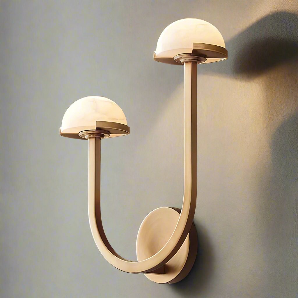 Applique Murale Champignon en Albâtre – Design en Pierre Naturelle Élégant avec Éclat LED Chaleureux