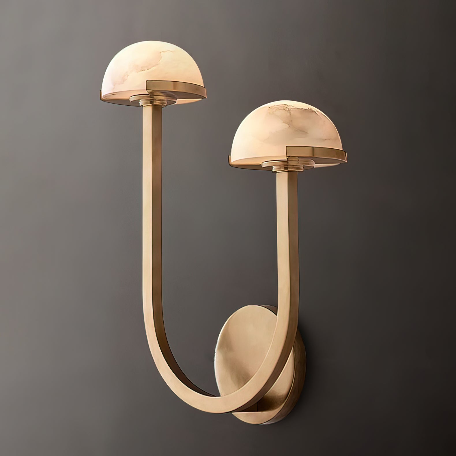 Applique Murale Champignon en Albâtre – Design en Pierre Naturelle Élégant avec Éclat LED Chaleureux