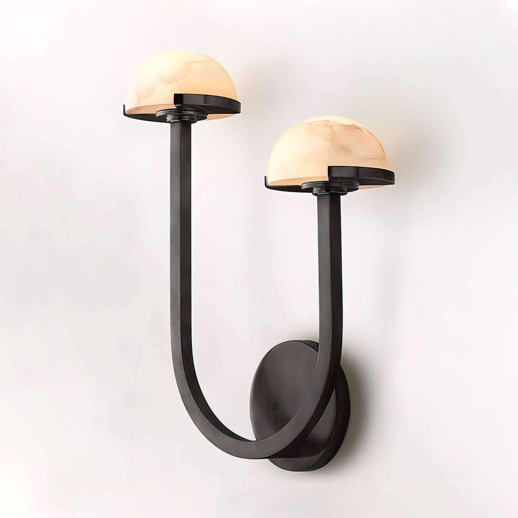 Applique Murale Champignon en Albâtre – Design en Pierre Naturelle Élégant avec Éclat LED Chaleureux