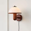 Applique Murale en Bois Champignon – Finition Chêne Élégante avec Douce Lumière LED