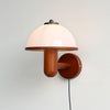 Applique Murale en Bois Champignon – Finition Chêne Élégante avec Douce Lumière LED
