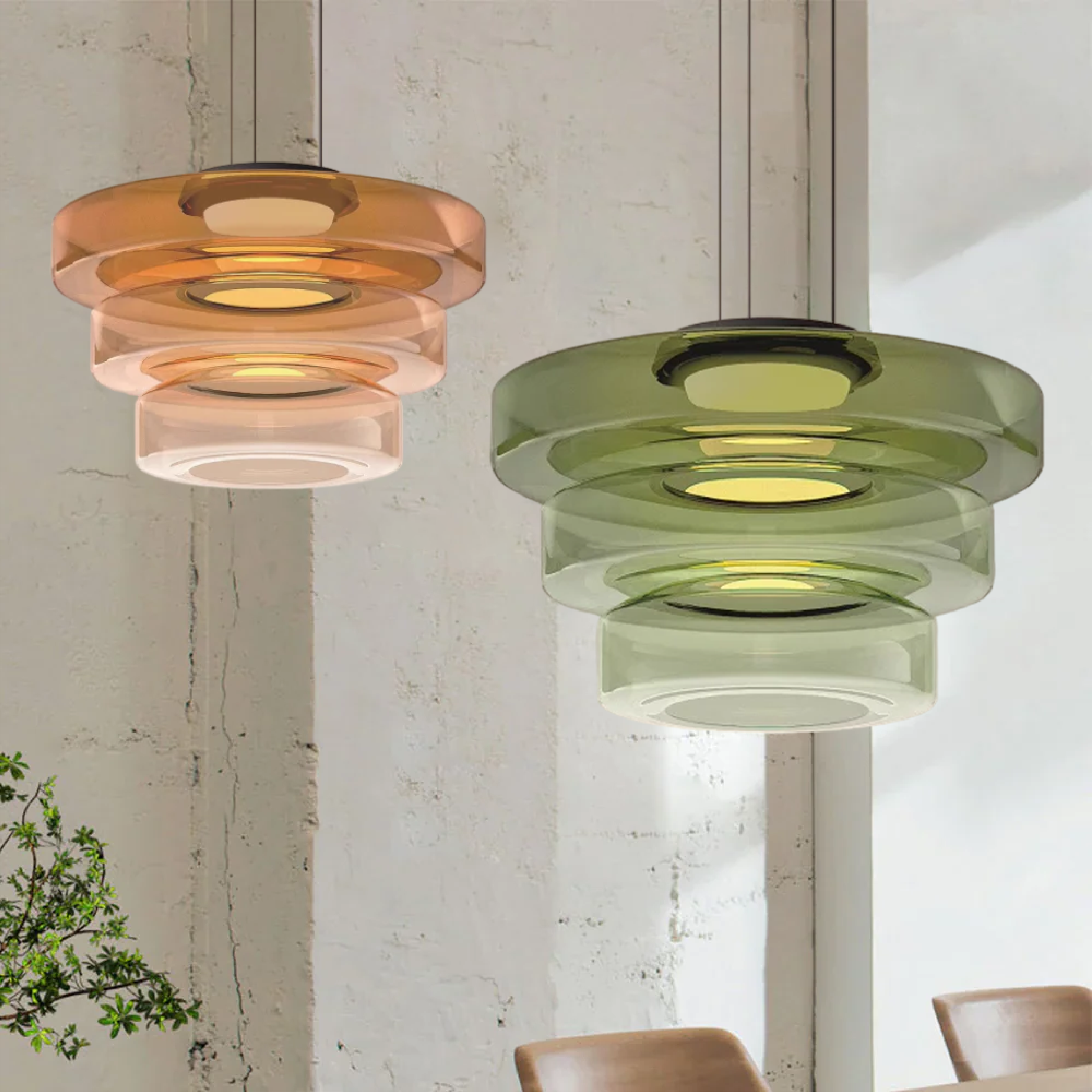 Suspension en Verre de Style Bauhaus pour Îlot de Cuisine et Salle à Manger