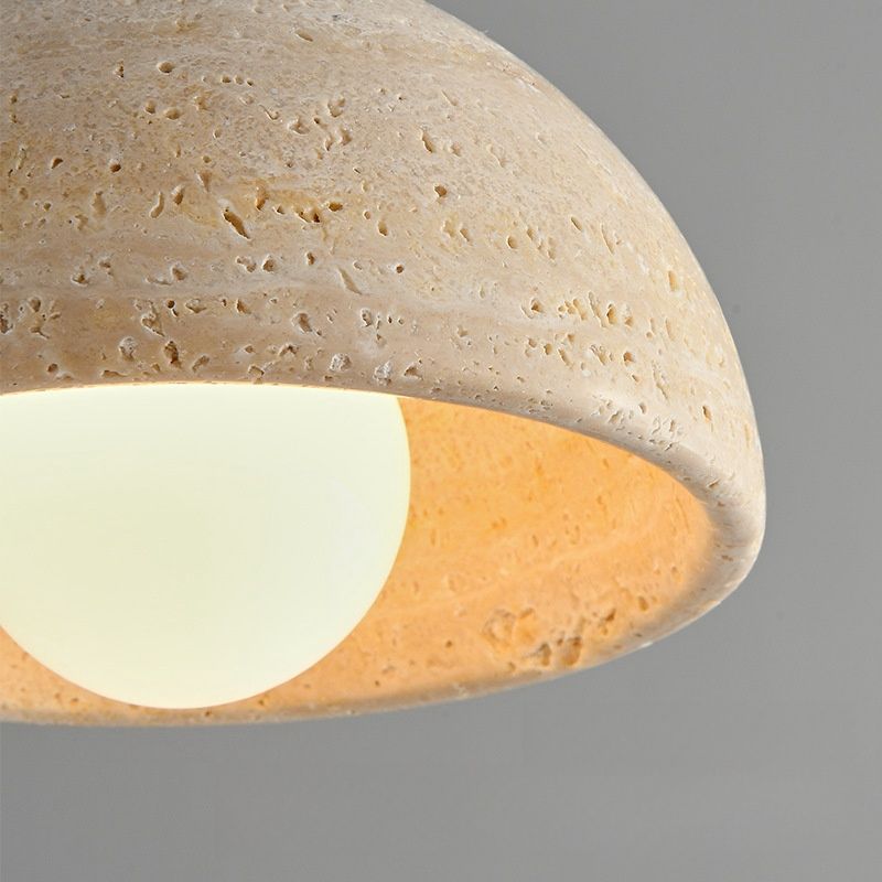 Suspension en Marbre Naturel – Design Élégant en Noyer et Pierre pour un Look Intemporel
