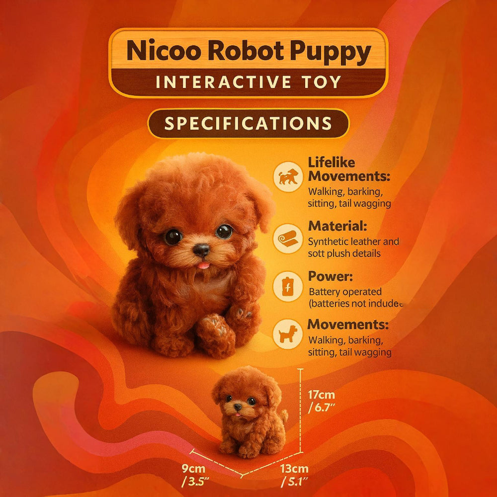 Chiot Robot Réaliste Interactif – Compagnon Peluche Électronique Sans Entretien Pour Enfants & Adultes