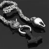 Collier amulette de loup viking | Pendentif tête de loup Viking en acier inoxydable pour hommes