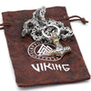 Collier amulette de loup viking | Pendentif tête de loup Viking en acier inoxydable pour hommes