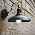 Lumière murale extérieure en fer vintage industriel en forme de bol LED 1-Lumière