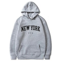 Sweat à capuche imprimé New York pour femmes – Sweatshirt décontracté à coupe ample avec poche kangourou et poignets côtelés pour un look urbain quotidien