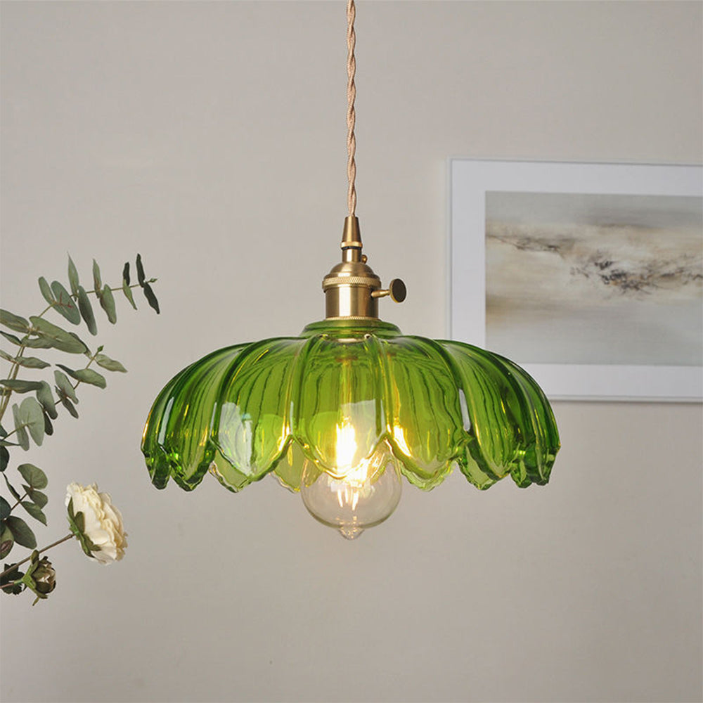 Suspension en Verre Bulle – Lampe Suspendue Élégante en Verre Transparent et Cuivre