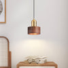 Suspension Cylindrique Japonaise – Lampe Suspendue LED Minimaliste en Laiton et Bois