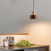 Suspension Cylindrique Japonaise – Lampe Suspendue LED Minimaliste en Laiton et Bois