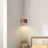 Suspension Cylindrique Japonaise – Lampe Suspendue LED Minimaliste en Laiton et Bois