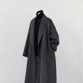 Manteau oversize en laine pour femmes avec grands revers et coupe décontractée