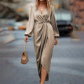 Robe midi portefeuille élégante pour femme